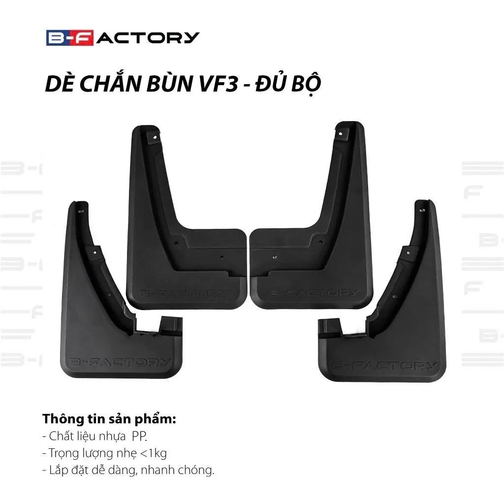Dè Chắn Bùn B-Factory – Phụ Kiện Ô Tô Điện Nâng Tầm Trải Nghiệm