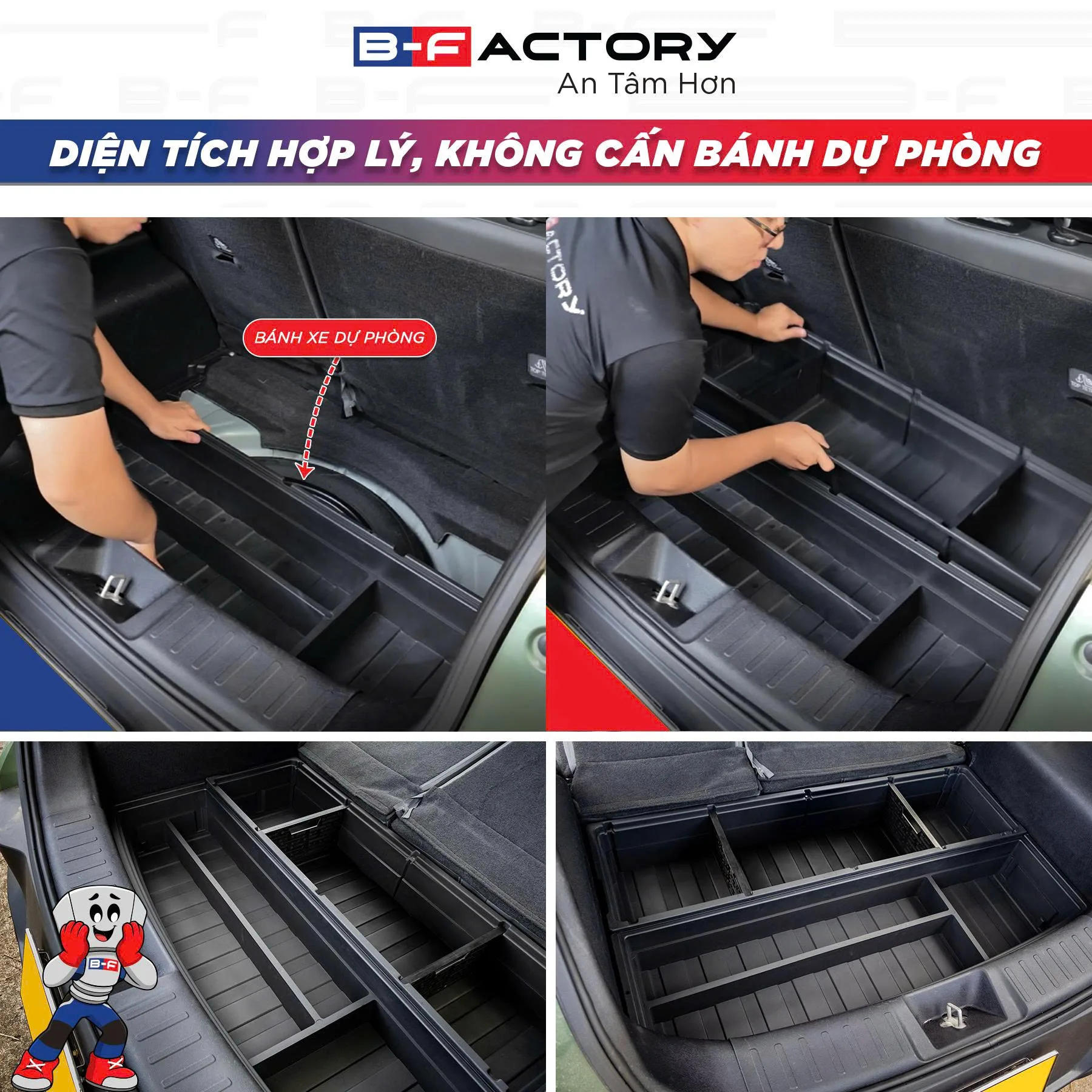 Thùng đựng đồ cốp sau VF 5 B-Factory – Giải pháp gọn gàng cho cốp sau VinFast VF 5