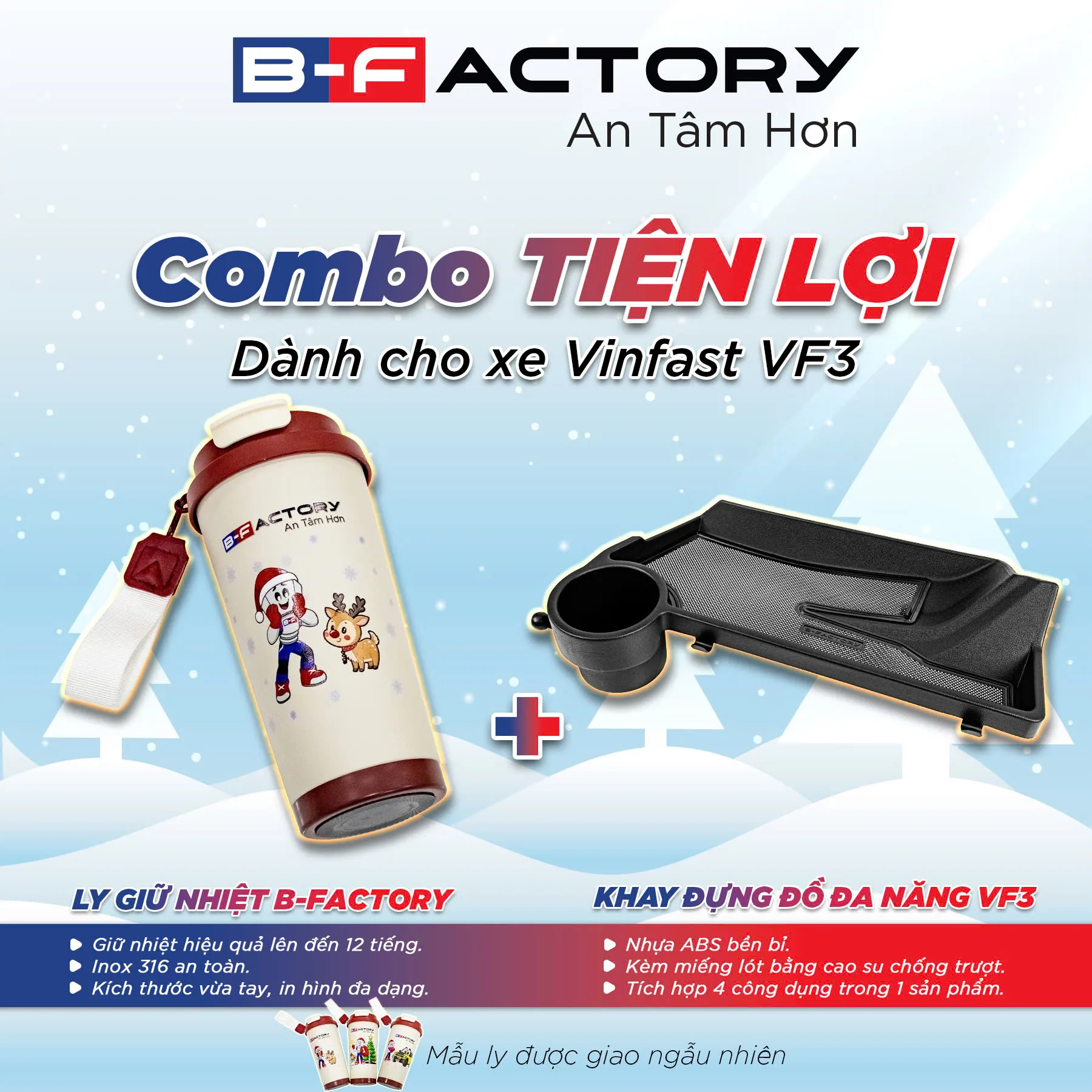 Combo phụ kiện ô tô VF 3 tiện lợi, tiết kiệm
